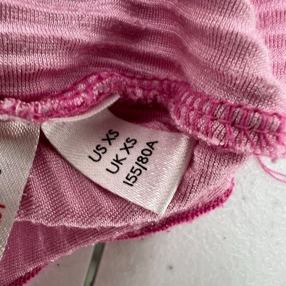 UO Out From Under XS Pink Velvet Bell Sleeve Crop Top Ribbed Square Neck Y2K - Picture 12 of 14